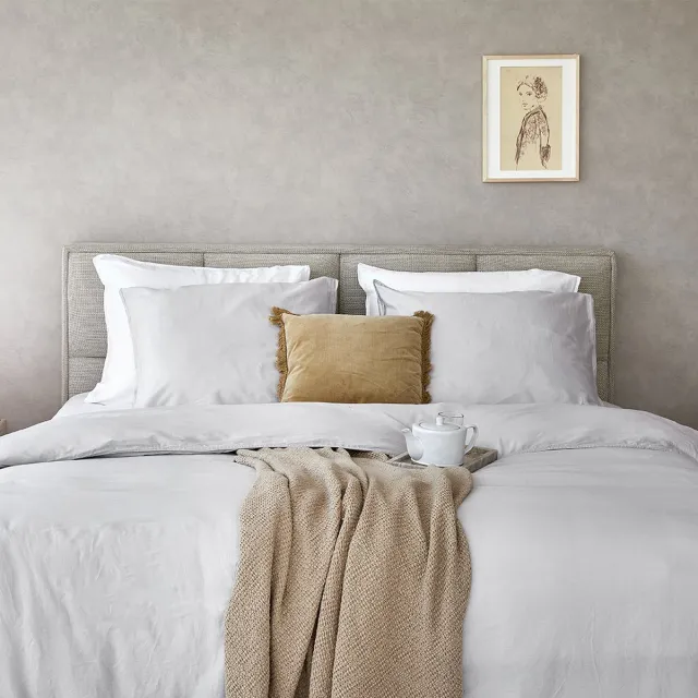 Dreamers Den gewassen Katoensatijn 300 TC Light Grey - 140x200/220cm (260cm lengte) Lichtgrijs