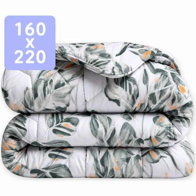Happybed Dekbed zonder overtrek 160x220 - Wasbaar Dekbed - Bedrukt dekbed zonder hoes - Hoesloos Dekbed - Twijfelaar dekbed - Jungle Plants