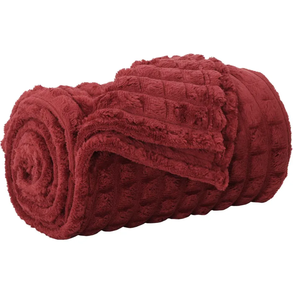 vidaXL Gooi Deken Bordeaux Rood 270 x 240 cm 1,69 kg Fleece