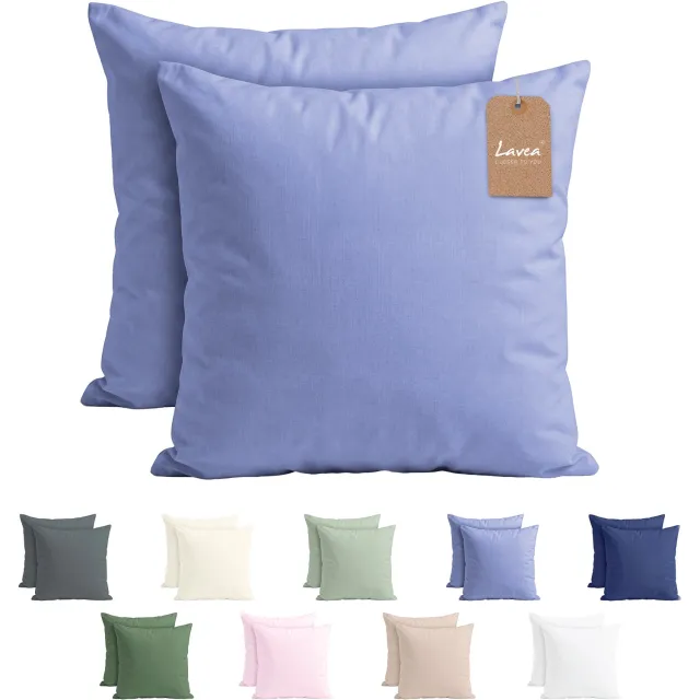 lavea Set van 2 Kussenslopen - 40x40 - 100% Microvezel - Zachte en Adememende Kussenhoezen, OEKO-TEX® Gecertificeerd - Lichtblauw