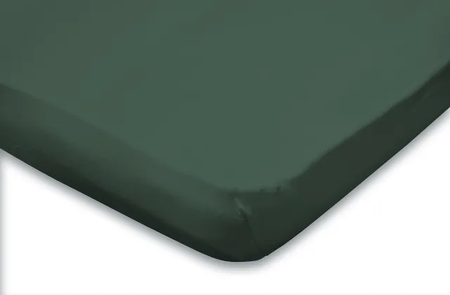 Eleganzzz Topper Hoeslaken Jersey Dark Green 140x200 - 120/130/140x200cm - Voor Toppers vanaf 6cm - 100% Katoen - Stretch Donker Groen