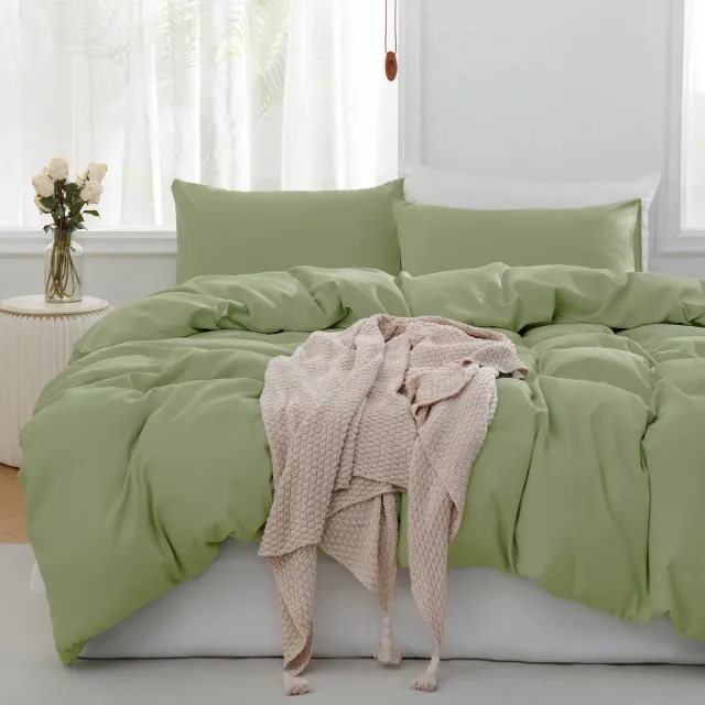 Unyqoos Zachte en Onderhoudsvriendelijke Beddengoedset van Microvezel voor Comfortabele Nachtrust groen