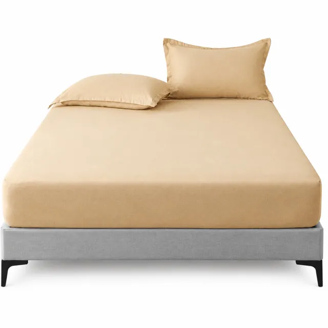SWGOTA Khaki hoeslaken 200 x 220 cm - Effen polyester voor een rustig opgemaakt bed