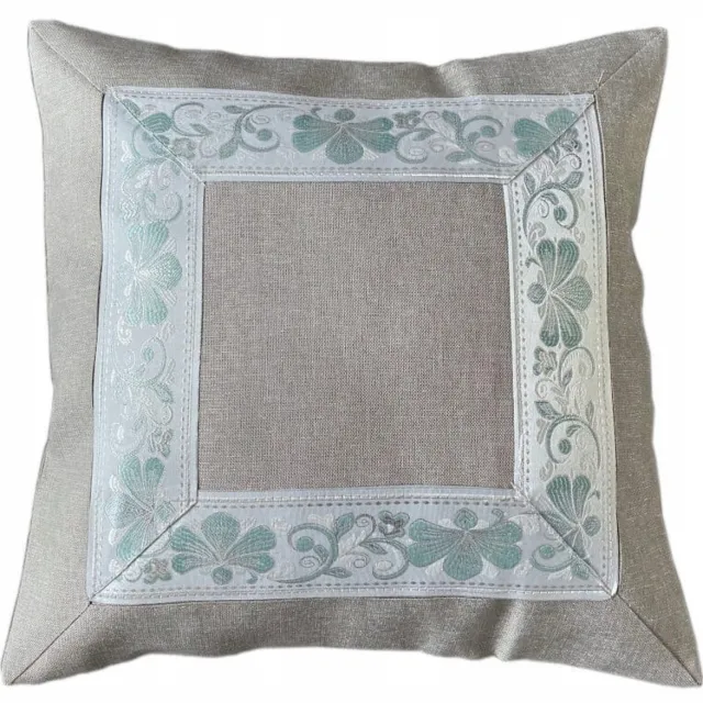 DeHome Decoratieve Kussensloop 40x40 cm Lurex Grijs met Band