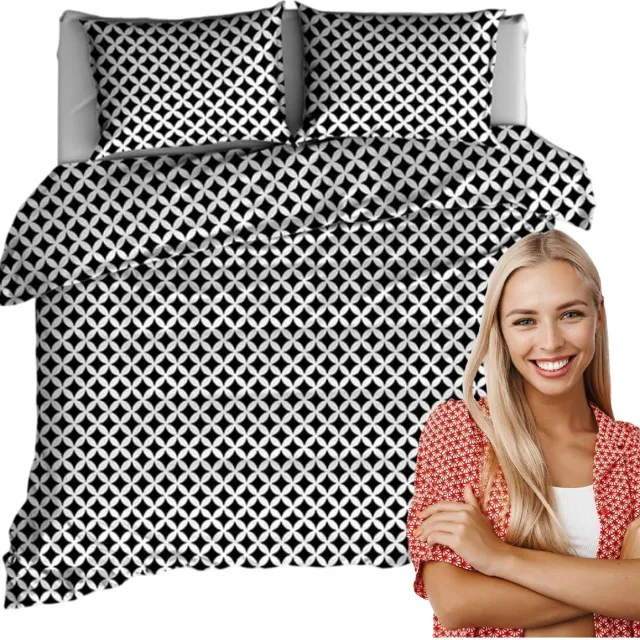karo Decoratieve kussensloop 40x40 cm zwart met wit Marokkaans patroon