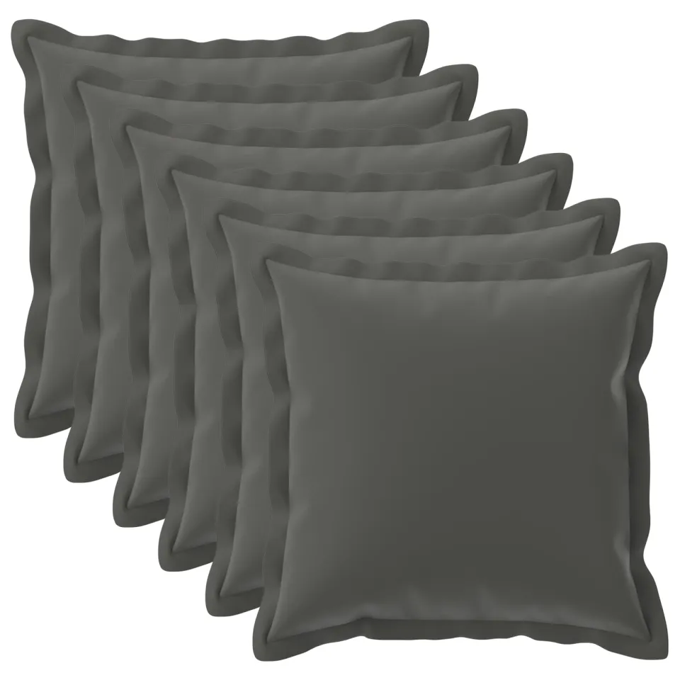 vidaXL Kussensloop 6 st HOUTEN Antraciet 55 x 55 cm Polyester, foto 3