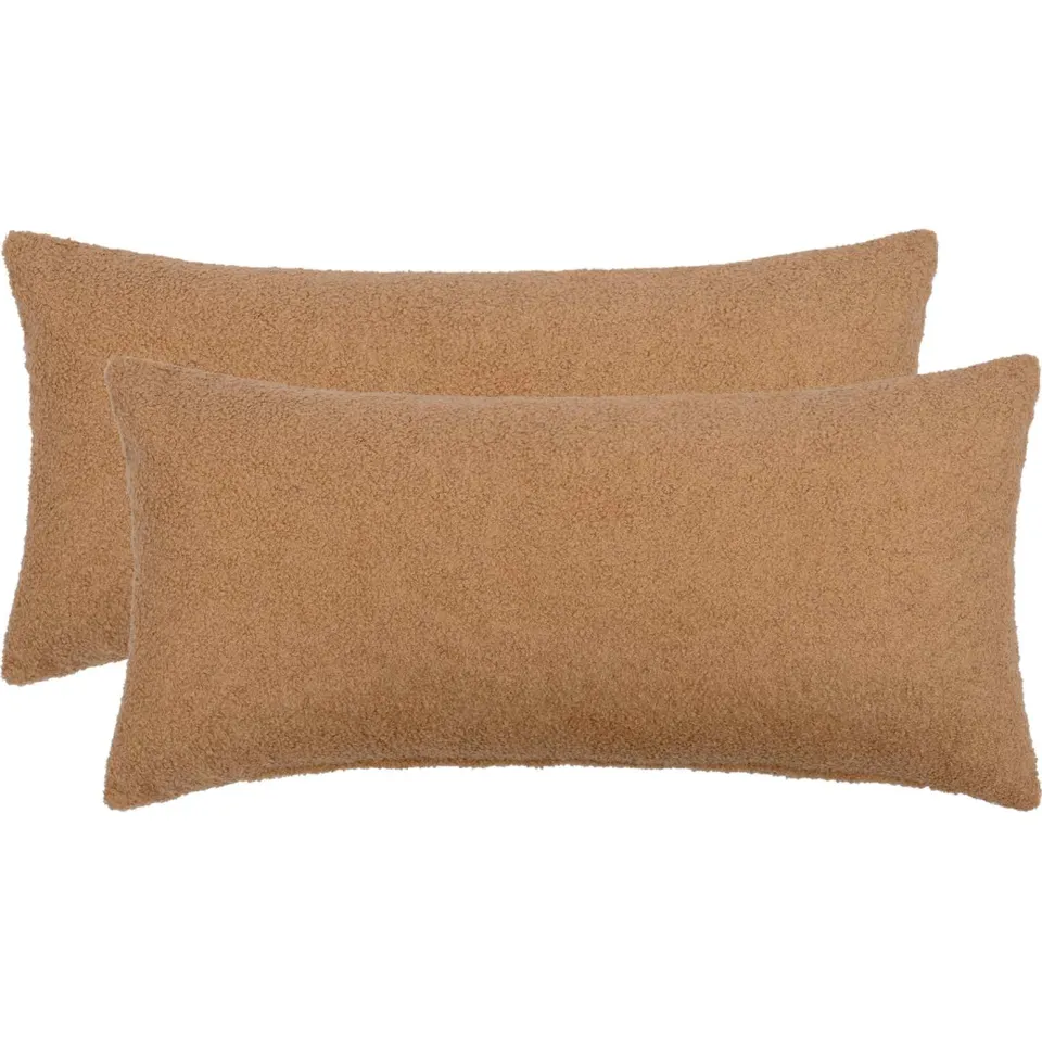 vidaXL Kussensloop 2 st HEERLEN Beige 40 x 70 cm Bouclé, foto 3