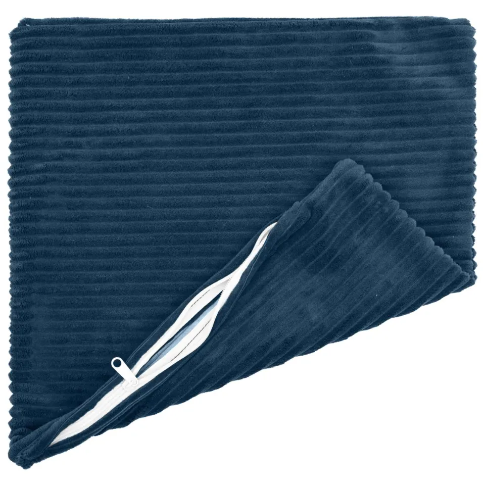vidaXL Kussensloop 2 st HEERLEN Marineblauw 45 x 45 cm corduroy, foto 4