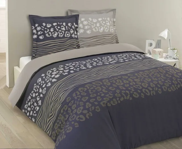 VISION home VISION Wild - Tweezijdig omkeerbaar Dekbedovertrekset - 100% katoen: zacht en soepel - Dekbedovertrek met 2 bijhorende slopen - Beige / Grijs - Oekotex gecertificeerd
