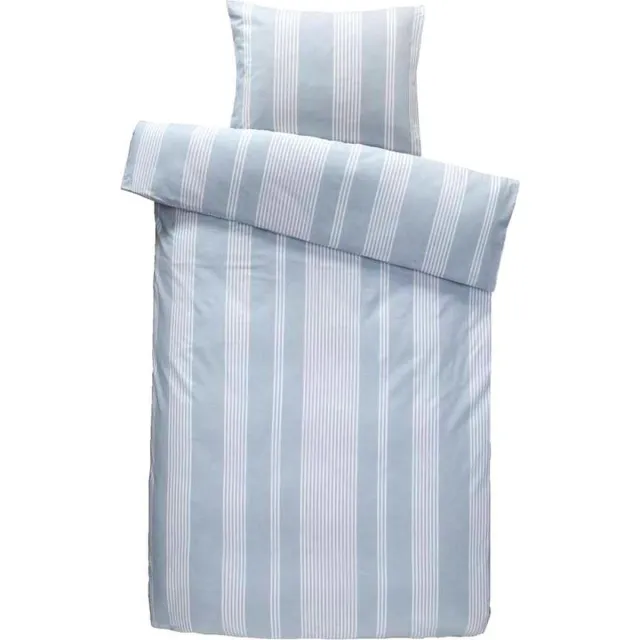 Homéé® Homéé dekbedovertrekset chambray eenpersoons 140x200/220 cm +1 sloop 100% percale Katoen silver blauw