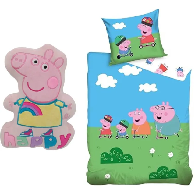 Peppa Pig slaapkamerset; dekbedovertrek en kussen Dekbedset