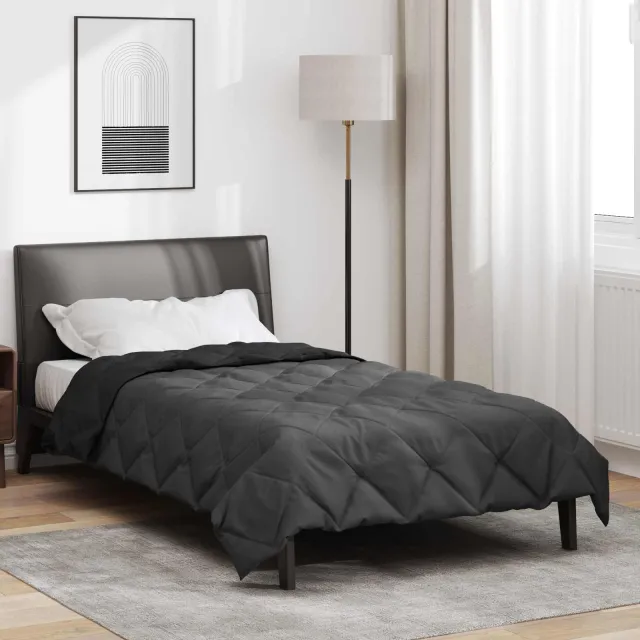 vidaXL Zomer Dekbed 220 x 135 cm 200 gsm Microvezel Zwart