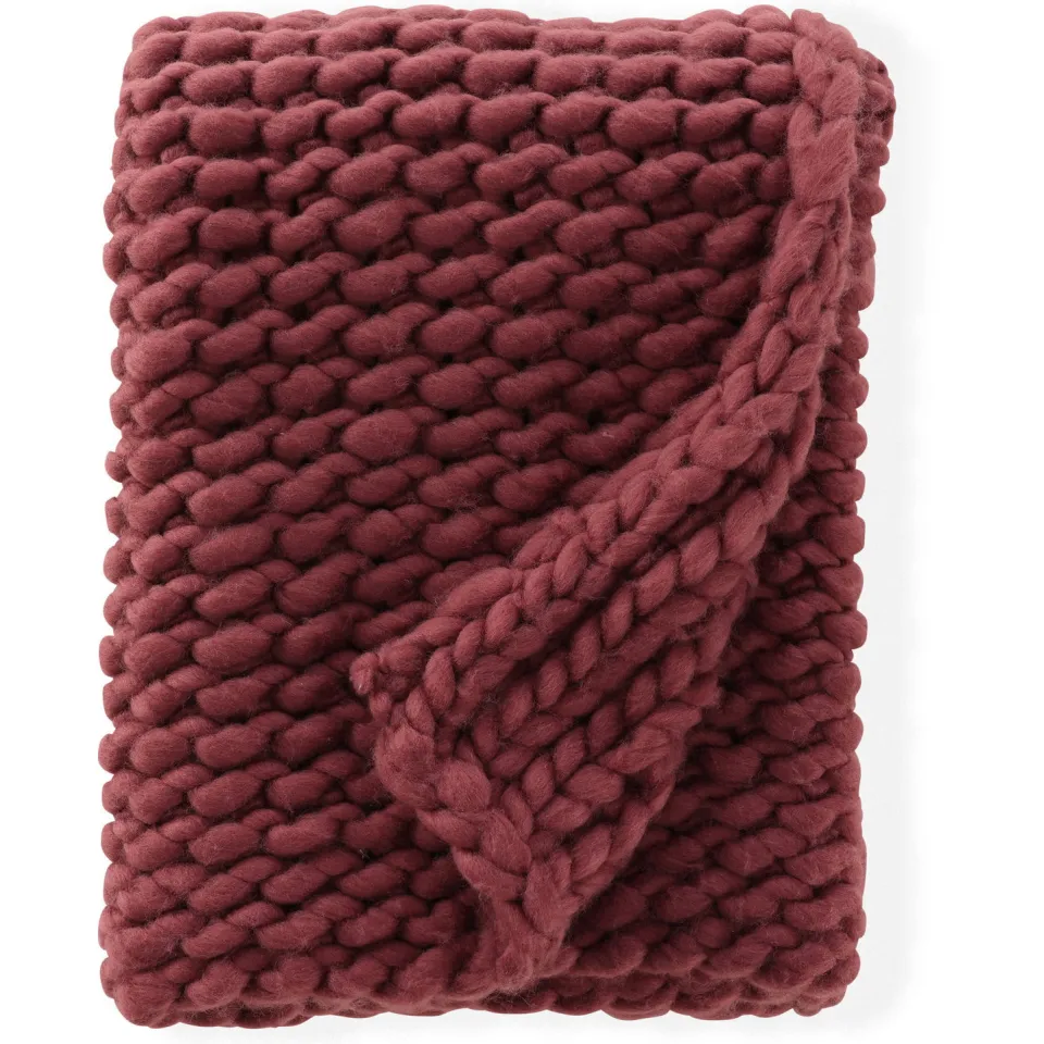 Nohr Plaid 'Alvis' 170 x 130cm, kleur Burgundy