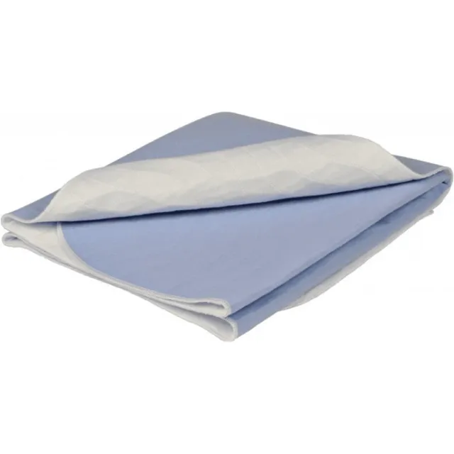 Abena Abri-Soft Wasbare Incontinentie Onderlegger - 1 Incontinentie Matrasbeschermer - Onderlegger voor op Bed - 75 x 85 cm Wit (binnenzijde), lichtblauw (buitenzijde)
