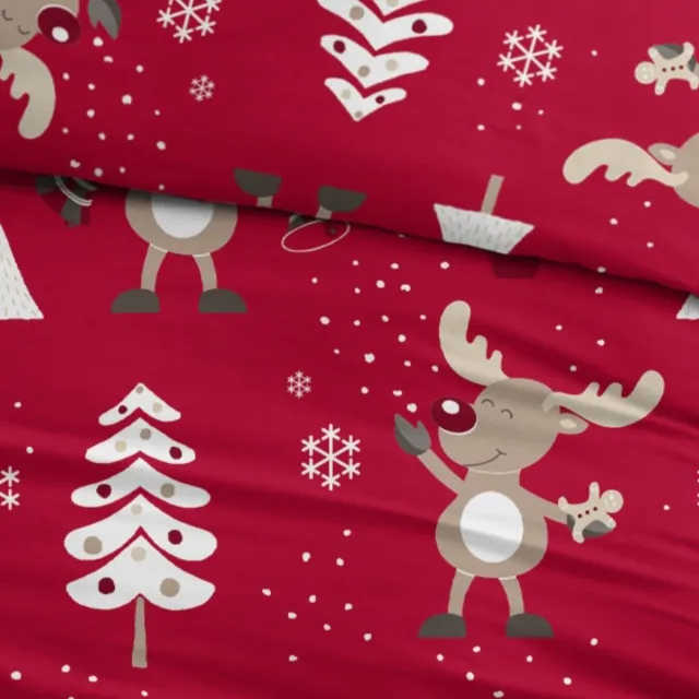 Sleepnight Dekbedovertrek Flanel Felicia - 1 kussensloop - [Rood]