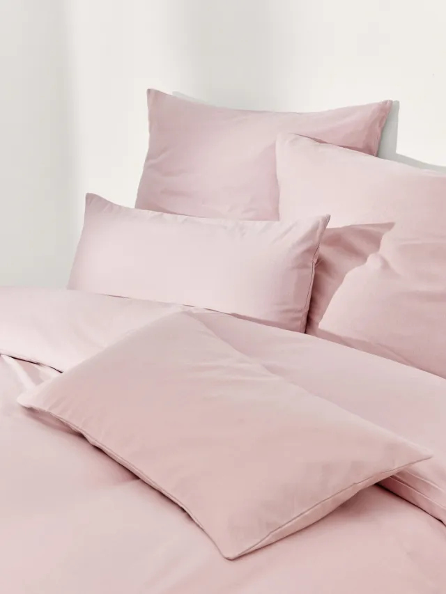 Westwing Collection Flanellen dekbedovertrek Biba Roze