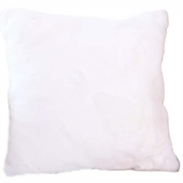Granda Decoratieve Kussenhoes 43x43 cm Wit Zacht Nepbont Boho Stijl