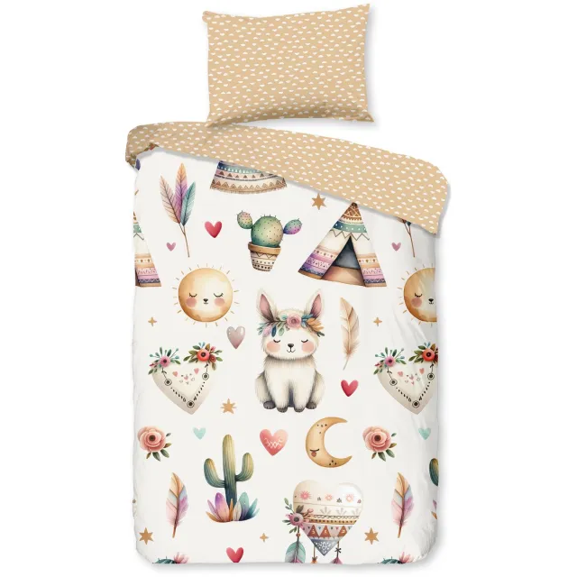 Good Morning dekbedovertrek woestijndieren en planten met tipi-tent in bohostijl - Ledikant/ baby - Multi - 100% Katoen renforce