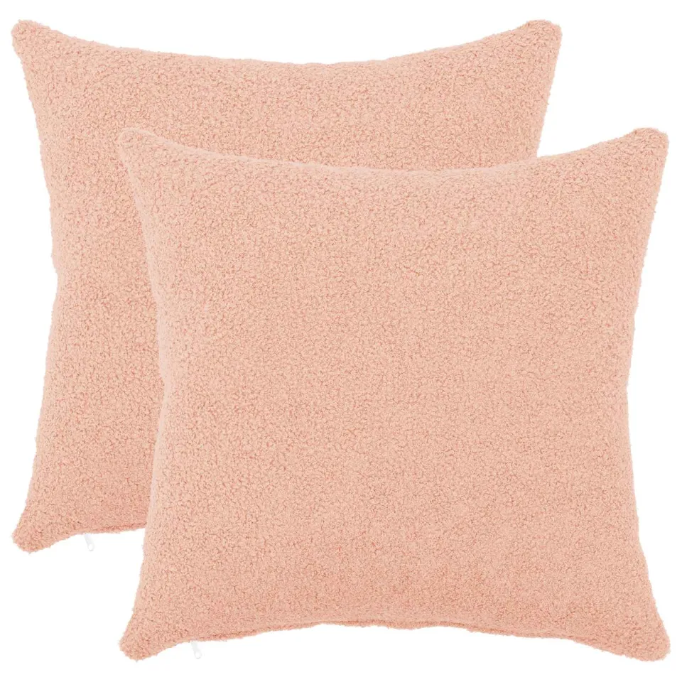 vidaXL Kussensloop 2 st HEERLEN Roze 45 x 45 cm Bouclé, foto 3
