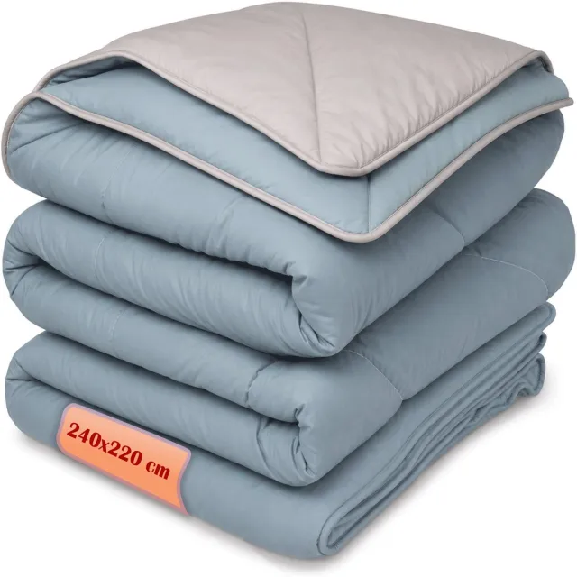 Litalente 2-in-1 Dekbed Zonder Overtrek - 240x220 - Omkeerbaar Duo Kleur Taupe/Dune - Hypoallergeen - Wasbaar hoesloos dekbed - Bedrukt dekbed - All year zomerdekbed & winterdekbed Taupe Dune