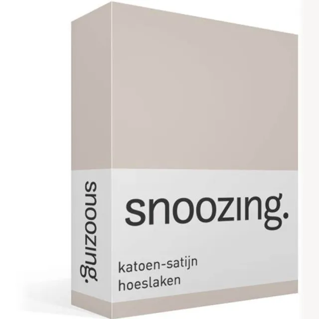 Snoozing katoen-satijn hoeslaken - 90x220 cm - Eenpersoons - Zand