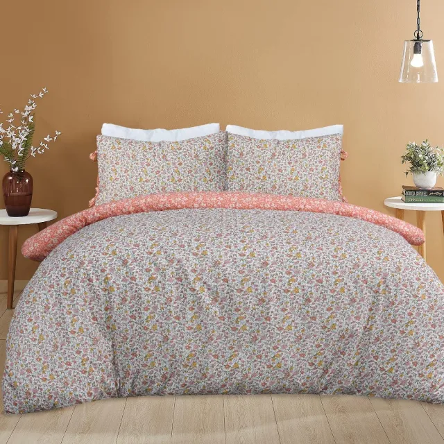 Ibenzoa Super Kingsize Bedtextiel Set met Uniek Patroon en Dubbelzijdig Ontwerp oranje wit