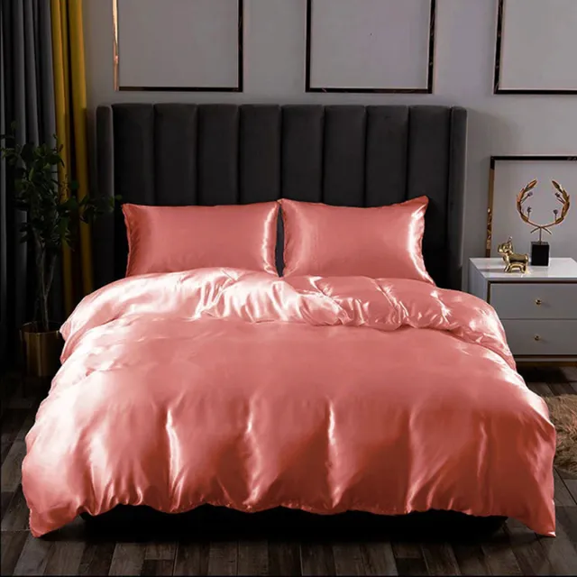 Zavelo Glanzend Satijnen Dekbedovertrek Beauty Silk Oude Roze-Lits-jumeaux (240 x 200/220 cm)