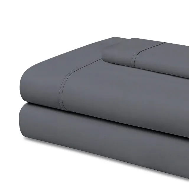 Unyqoos Drie-delige beddengoedset voor eenpersoonsbed met fluweelzachte microvezels grijs