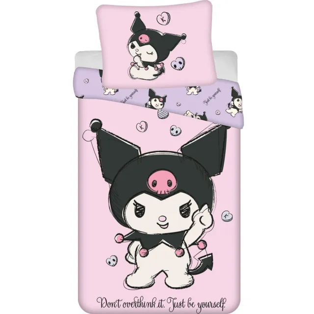 Hello Kitty & Friends Dekbedovertrek Kuromi Be You - 140 x 200 cm / 70 x 90 cm - Katoen Roze