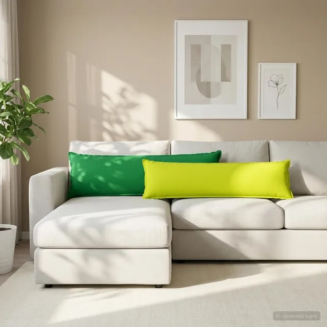 vidaXL Kussensloop HOUTEN Groen 40 x 145 cm Polyester, foto 2