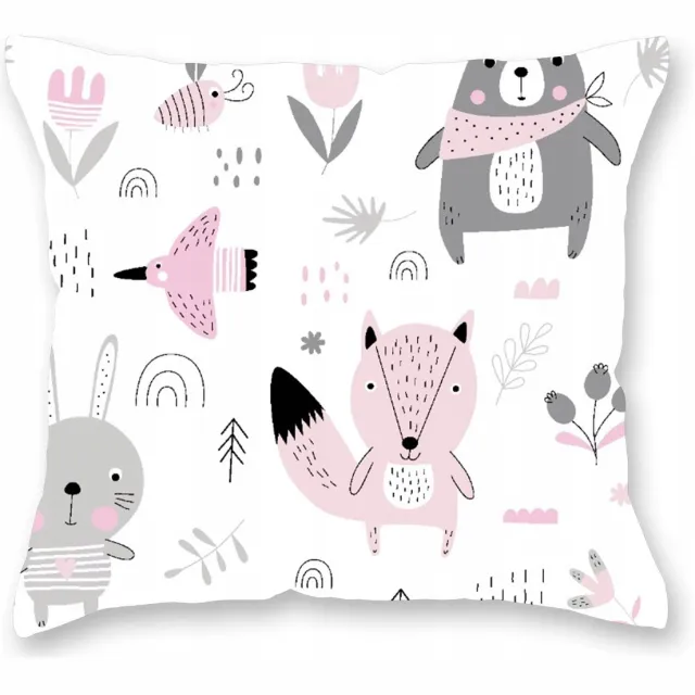Strefa Spania Kinderkussen schoentjes 40x40 cm Katoen Roze Dieren