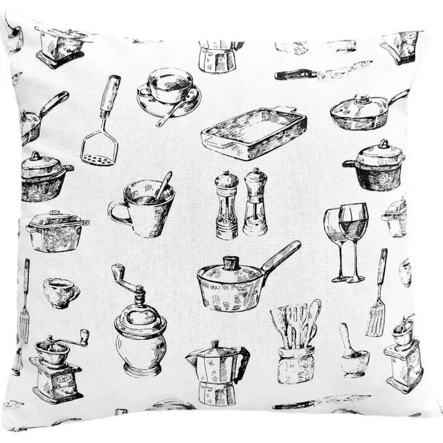 Jedeka Modena 002 Sierkussenhoes Wit met Zwart Patroon 40x40 cm