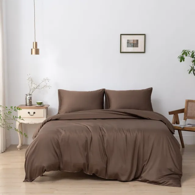 Boomba Bamboo Bamboe dekbedovertrek Coffee Brown donkerbruin 200x200 cm – zacht, ademend & duurzaam | Boomba Bamboo®