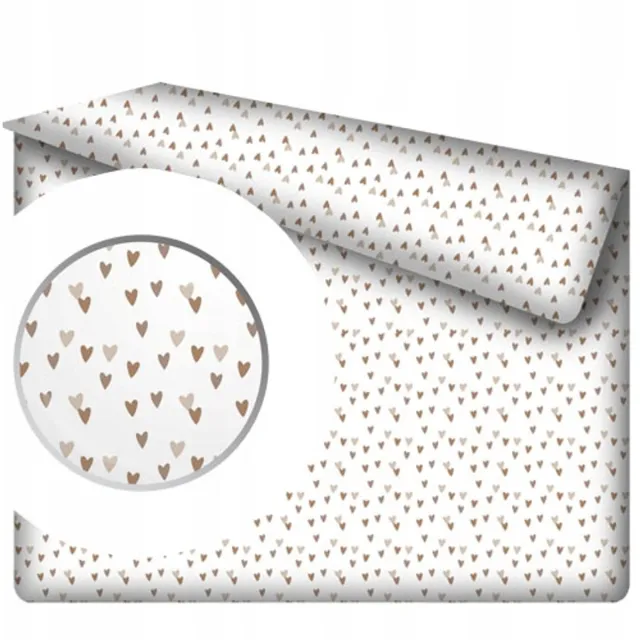 Designpremium Merkloos Katoenen Hoeslaken Zonder Elastiek, 160x200 cm, Beige Hartjes