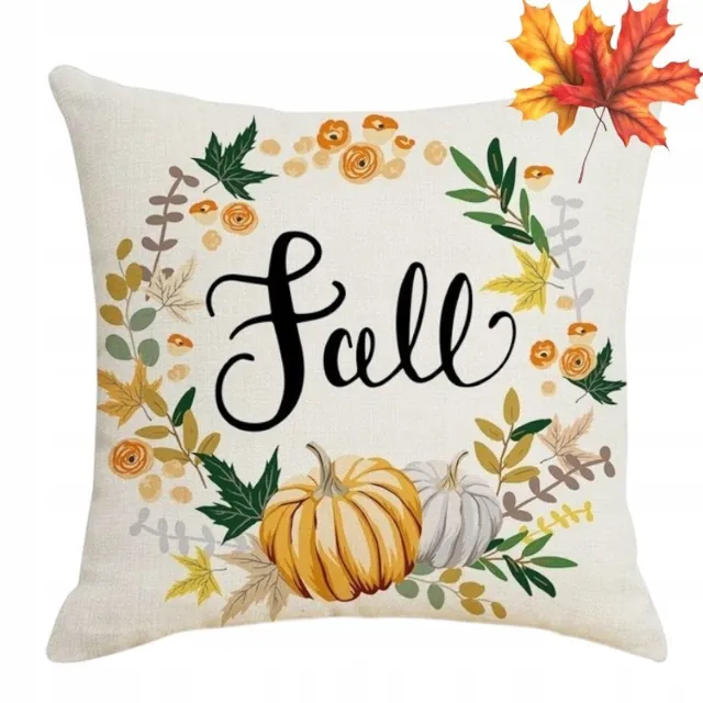 eCarla Decoratieve Kussenhoes Herfst Pompoen 45x45 cm - Gezellige Sfeer Multicolor