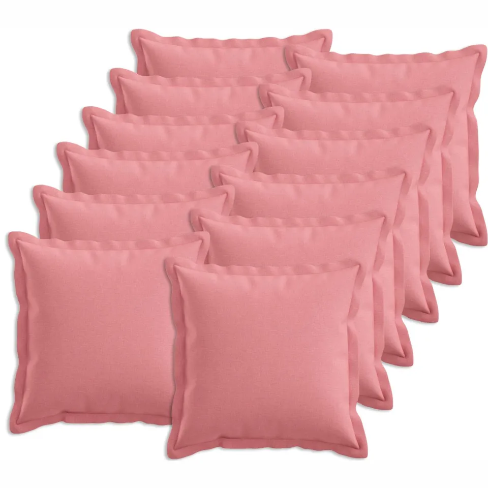 vidaXL Kussensloop 12 st HOUTEN Roze 40 x 40 cm Faux Linnen, foto 3