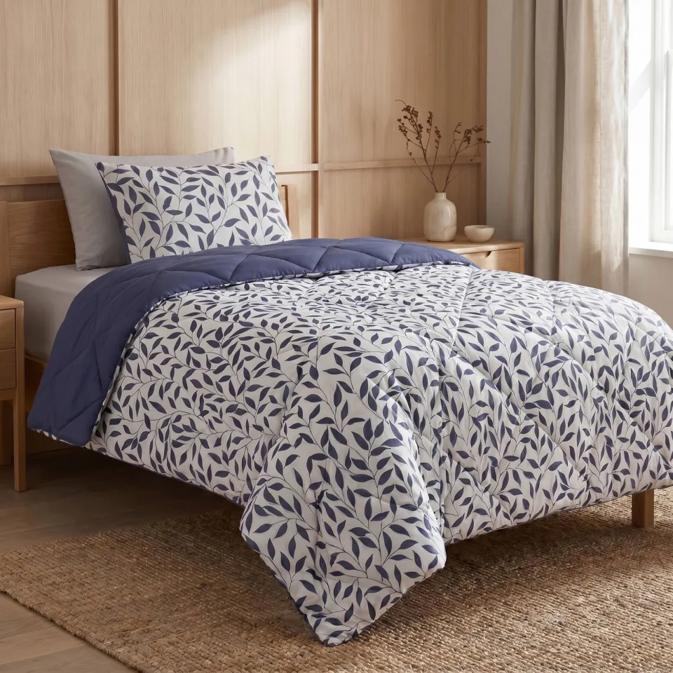 W dekbed zonder overtrek met kussensloop Lazy - omkeerbaar design blauw, foto 5