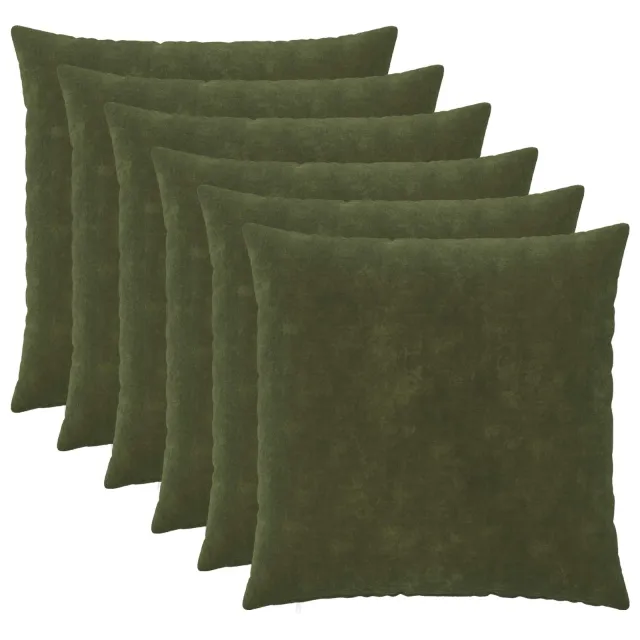 vidaXL Kussensloop 6 st HEERLEN Groen 65 x 65 cm Microfiber Fleece, foto 2