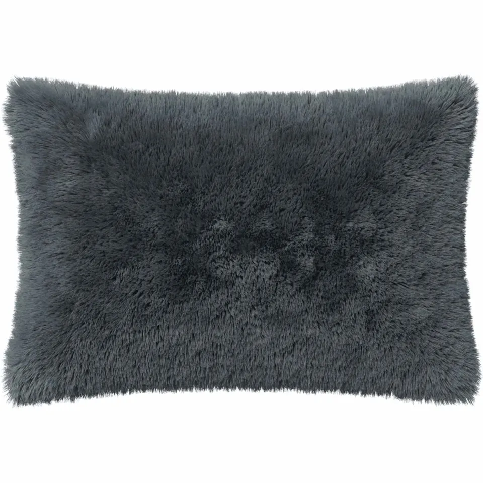 vidaXL Kussensloop 2 st HEERLEN Antracietkleurig 50 x 80 cm PV Fleece, foto 3