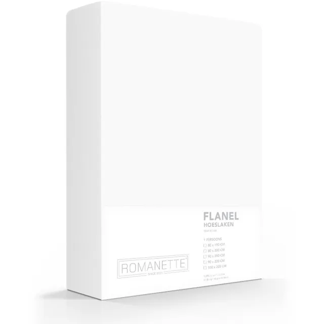Romanette Luxe Hoeslaken Verwarmend Flanel - Wit