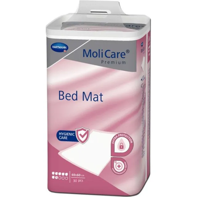 Molicare Hartmann Molicare Premium Bed Mat 7 gouttes 60 x 60 cm - 1 paquet de 30 protections Roze