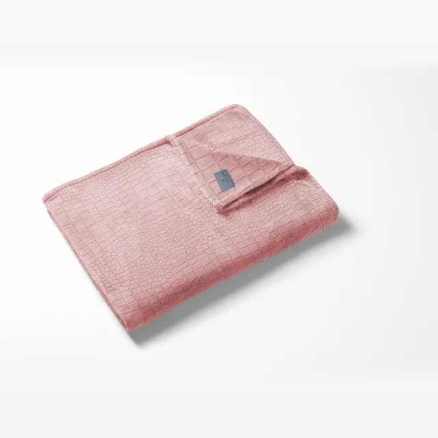 LINNICK Flanel Fleece Deken Croco - rosé - 140x200cm - Plaid Rose