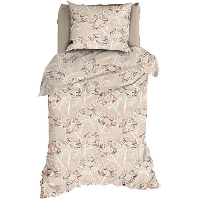 Satin d'Or Steffi Dekbedovertrek - Eenpersoons - 140x200/220 cm - Beige