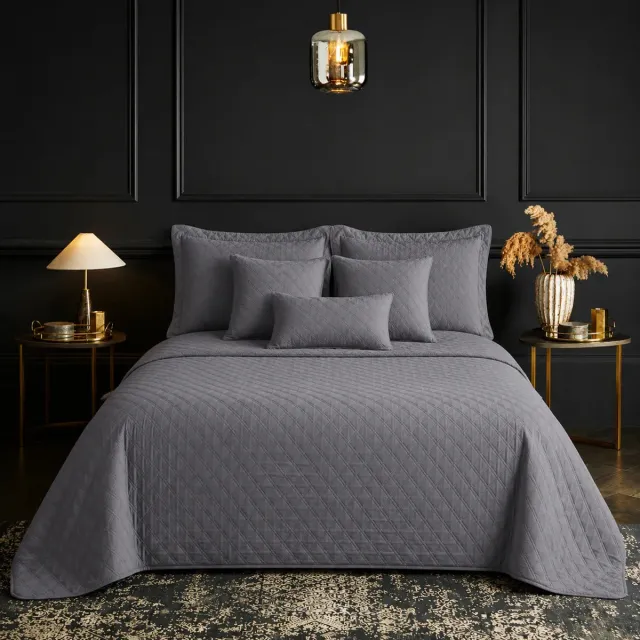Lavandoux Bedsprei - Quilt - Ash Grey - 220 x 240 cm - 2-persoons Grijs