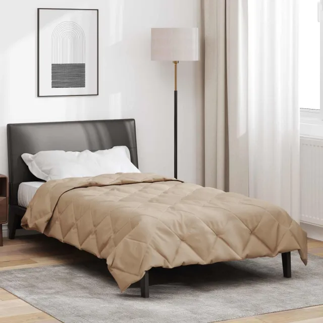 vidaXL Vol jaar dekbed 155 x 220 cm 300 gsm Microvezel Taupe