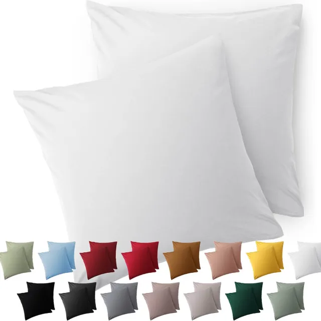 Blumtal Kussensloop Microvezel Kussenhoes 50 x 50 cm - Wit - Met Rits - Set van 2