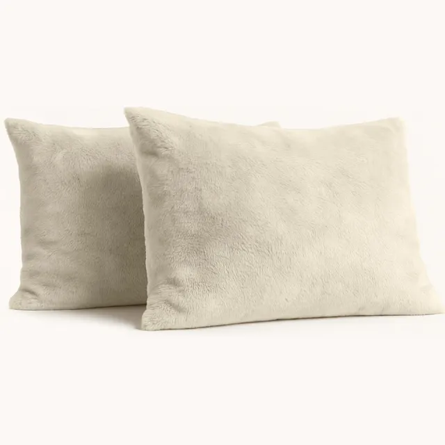 Y-not® Y-NOT Kussenslopen Set - Teddy Fluffy™Nude - 60x70 cm - 2-pack - Zachte Kussenhoezen voor Comfortabele Nachtrust