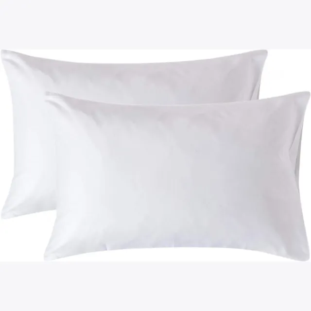 Homescapes Biologisch Kussensloop 50x75 cm – Set van 2 – Wit – 100% Egyptisch Katoen Satijn – Draaddichtheid 400