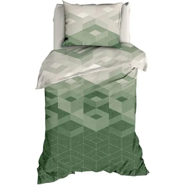 Satin D Or Satin d'Or Kiton Dekbedovertrek - Eenpersoons - 140x200/220 cm - Jade/Forestgreen