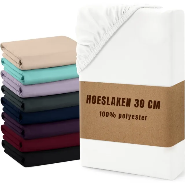 Dexo Molton 180x200 - Hoeslaken 180 x 200 - Wit - 180cm x 200cm x 30cm